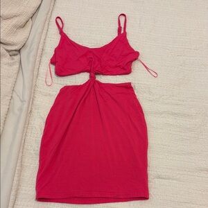 Super down pink mini dress